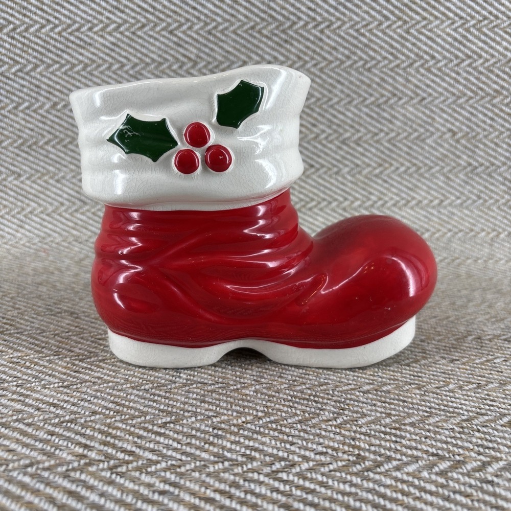 50s Holt Howard Red Santa Claus Boot Christmas Planter Japan Kitsch Kitschy